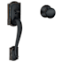 Schlage Camelot Lower Handle Set for Schlage Deadbolts with Plymouth Interior Knob and Decorative Camelot Rose Aged Bronze