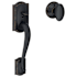 Schlage Camelot Lower Handle Set for Schlage Deadbolts with Siena Interior Knob and Decorative Camelot Rose Aged Bronze