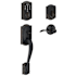 Schlage Camelot Touch Entry Handleset with Left Handed Accent Lever Aged Bronze