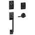 Schlage Century Touch Entry Handleset with Latitude Lever Matte Black