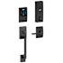 Schlage Connect Century Touchscreen Handleset with Latitude Lever, Decorative Century Rose, and Built-in Alarm Matte Black