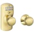 Schlage Plymouth Keypad Entry Auto-Lock Door Knob Set with Plymouth Interior Knob Lifetime Polished Brass