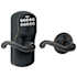 Schlage Plymouth Keypad Entry with Auto-Lock Door Lever Set with Flair Interior Lever Aged Bronze