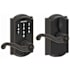 Schlage Camelot Touch Entry Leverset with Flair Lever Aged Bronze