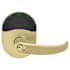 Schlage Sparta Electronic Storeroom Door Lever with ENGAGE™ Technology from the NDE Series - Full Size Interchangeable Core Satin Brass