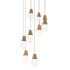 Schonbek Beyond Martini 17" Wide LED Optic Haze Crystal 9 Light Pendant Aged Brass