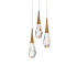 Schonbek Beyond Hibiscus Three Light 12" Wide Switchable Color Temperature LED Faceted Crystal Multi Pendant Light Aged Brass