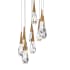 Schonbek Beyond Hibiscus 9 Light 17" Wide Switchable Color Temperature LED Faceted Crystal Multi Pendant Light Aged Brass