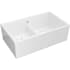 Shaws Shaker 33" Farmhouse Double Basin Fireclay Kitchen Sink White
