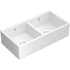 Shaws Shaker 35-1/4" Farmhouse Double Basin Fireclay Kitchen Sink White