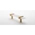 Sietto Adjustable Center to Center 5-1/2 Inch Long Handle Cabinet Pull with White Glass Satin Brass