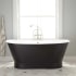 Signature Hardware Kateryn 67" Cast Iron Soaking Freestanding Tub with Integrated Drain and Overflow Black / Black