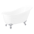 Signature Hardware Ultra 51" Clawfoot Acrylic Soaking Tub with Reversible Drain, Drain Assembly, and Overflow White / Chrome