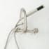 Signature Hardware Sebastian Wall Mounted Tub Filler Faucet with 2" Wall Couplers and Cross Handles - Includes Hand Shower Brushed Nickel