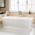 Signature Hardware Serafini 68" Acrylic Soaking Freestanding Tub with Integrated Drain and Overflow White