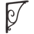 Signature Hardware Sprig 6-3/8" Cast Iron Shelf Bracket Black Powder Coat