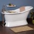 Signature Hardware Socorro 60" Cast Iron Soaking Freestanding Tub with Pre-Drilled Overflow Hole, 7" Rim Holes and Tap Deck - Less Drain White