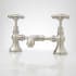 Signature Hardware Monroe 1.2 GPM Bridge, Widespread Bathroom Faucet with Overflow Brushed Nickel