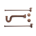 Signature Hardware Bathroom Sink Supply Kit with P-Trap, Dual Handles, and Supply Lines - For Copper Pipe Antique Copper