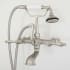 Signature Hardware Wall Mounted Tub Filler Faucet with 2" Wall Couplers and Lever Handles - Includes Hand Shower, Valve Included Brushed Nickel