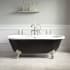 Signature Hardware Sanford 66" Cast Iron Soaking Clawfoot Tub Black / Brushed Nickel Feet