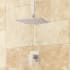 Signature Hardware Ryle Pressure Balanced Shower Only Package with Ceiling Mount Rainfall Shower Head - Rough-In Valve Included Brushed Nickel