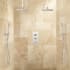 Signature Hardware Ryle Thermostatic Shower System with Dual Ceiling Mount Rainfall Shower Heads and Dual Hand Showers - Rough-In Valve Included Brushed Nickel