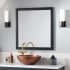 Signature Hardware Robertson 30" W x 32-1/8" H Traditional Rectangular Wood Framed Bathroom Wall Mirror Midnight Navy Blue