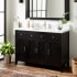 Signature Hardware Thorton 48" Single Vanity Set with Wood Cabinet, Marble Vanity Top, and Rectangular Undermount Sink - 8" Faucet Holes Black