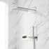 Signature Hardware Hollyn Simple Select Thermostatic Shower System with Rainfall Shower Head and Hand Shower - Rough-In Valve Included Brushed Nickel