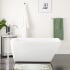 Signature Hardware Jaidyn 55" Acrylic Soaking Freestanding Tub with Integrated Drain and Overflow White / Black