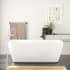 Signature Hardware Zaida 67" Acrylic Soaking Freestanding Tub with Integrated Drain and Overflow White / White