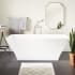 Signature Hardware Carraway 66" Solid Surface Soaking Freestanding Tub with Integrated Drain and Overflow White / Gloss Finish