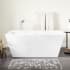 Signature Hardware Hibiscus 59" Rectangular Acrylic Soaking Tub with Integrated Drain and Overflow White