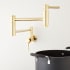 Signature Hardware Contemporary Double Handle Wall Mounted Pot Filler Polished Brass