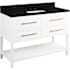 Signature Hardware Robertson 48" Freestanding Mahogany Single Basin Vanity Set with Cabinet, Vanity Top, and Rectangular Undermount Sink - 8" Faucet Holes Bright White / Absolute Black