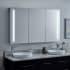 Signature Hardware Seren 53-1/4" x 32" Lighted Frameless 3 Door Medicine Cabinet with Tunable LED and Wireless Speaker Aluminum