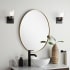 Signature Hardware Amyr 24" W x 31" H Modern Oval Framed Bathroom Wall Mirror Gold Leaf