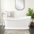 Signature Hardware Alvaro 67" Acrylic Soaking Freestanding Tub with Integrated Drain and Overflow White / White