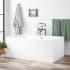 Signature Hardware Clarissa 59" Acrylic Soaking Freestanding Tub with Foam Insulation and Integrated Drain and Overflow White / Black