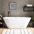 Signature Hardware Danae 66" Acrylic Soaking Tub with Foam Insulation and Integrated Drain and Overflow White / White