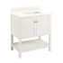 Signature Hardware Olsen 30" Free Standing Single Vanity Cabinet Set with Wood Cabinet, Vanity Top and Rectangular Undermount Sink - No Faucet Holes Soft White / Arctic White