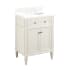 Signature Hardware Elmdale 24" Freestanding Mahogany Single Basin Vanity Set with Cabinet, Vanity Top, and Oval Undermount Sink - 8" Faucet Holes White / Feathered White