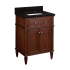 Signature Hardware Elmdale 24" Single Vanity Set with Mahogany Cabinet, Quartz Vanity Top, and Rectangular Sink - 1-1/2" Faucet Holes Antique Brown / Absolute Black