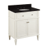 Signature Hardware Elmdale 30" Freestanding Mahogany Single Basin Vanity Set with Cabinet, Vanity Top, and Oval Undermount Sink - 8" Faucet Holes White / Absolute Black