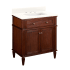 Signature Hardware Elmdale 30" Single Vanity Set with Mahogany Cabinet, Quartz Vanity Top, and Rectangular Sink - 1-1/2" Faucet Holes Antique Brown / Arctic White