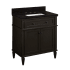 Signature Hardware Elmdale 30" Single Vanity Set with Mahogany Cabinet, Quartz Vanity Top, and Rectangular Sink - 1-1/2" Faucet Holes Charcoal Black / Absolute Black