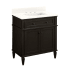 Signature Hardware Elmdale 30" Single Vanity Set with Mahogany Cabinet, Quartz Vanity Top, and Rectangular Sink - 1-1/2" Faucet Holes Charcoal Black / Arctic White