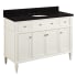 Signature Hardware Elmdale 48" Freestanding Mahogany Single Basin Vanity Set with Cabinet, Vanity Top, and Oval Undermount Sink - 8" Faucet Holes White / Absolute Black