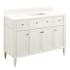 Signature Hardware Elmdale 48" Freestanding Mahogany Single Basin Vanity Set with Cabinet, Vanity Top, and Rectangular Undermount Sink - No Faucet Holes White / Arctic White